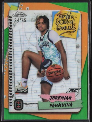 2024 Topps Chrome OTE After School Rules ASR-9 Jeremiah Faumuina Cold Hearts /75