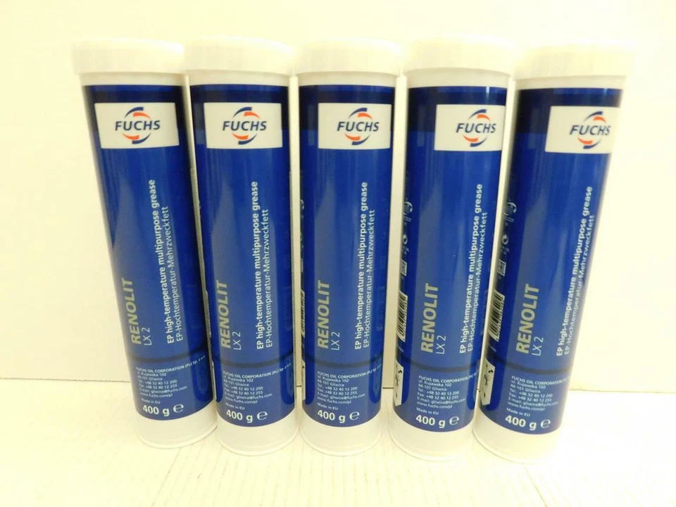 12,45€/l Fuchs Renolit LX2 5 x 400g Kartusche Schmierfett ex-Duraplex EP2