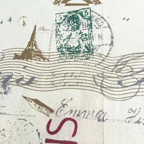 Vintage Paris Eiffel Tower Fabric Cotton Linen For DIY Handmade Decor Material - Picture 7 of 16
