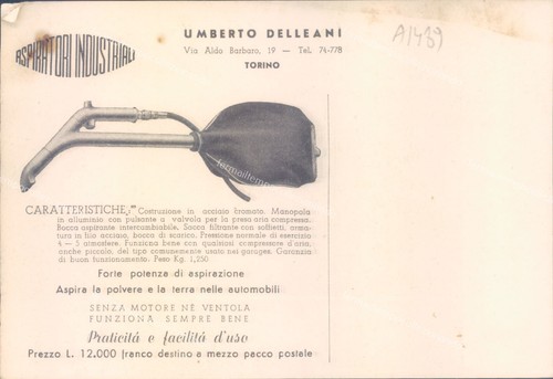 a1489 cartolina torino citta' commerciale aspirapolvere ad aria compressa - Picture 2 of 2