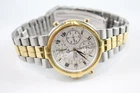 Vintage Seiko Chronograph Two Tone Quartz Watch Ref 7T32-7A00 Working