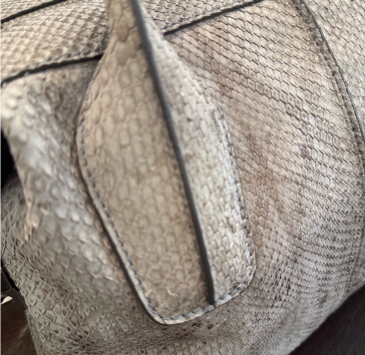 Tod’s D Styling Bowler Handbag Grey Python Leather - image 4