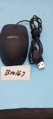 Amazon Basics MSU0939 Optical Mouse Black USB Wired 3-Button for Windows & Mac