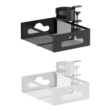 Under Desk Organizer Heavy Duty Easy to Install with Cup Holder Multipurpose