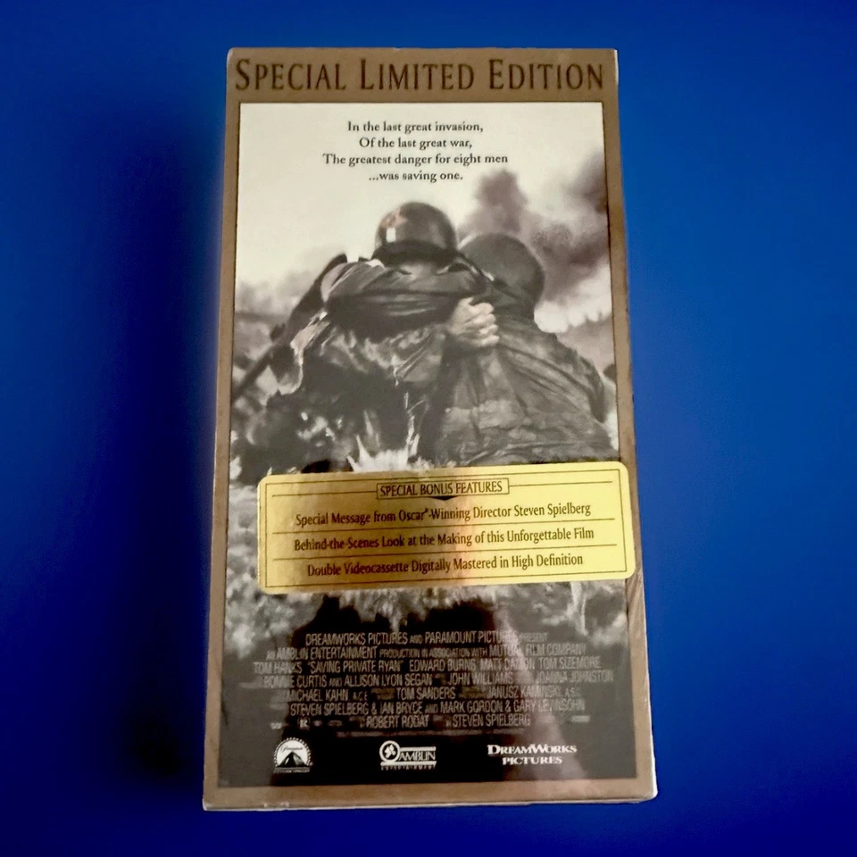 Saving Private Ryan VHS 1998 Специальный Ограниченный Выпуск Запечатанные 2 Ленты Новый Набор РЕДКИЕ - Изображение 2 из 4