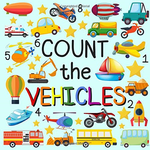 Count The Vehicles: A Fun Picture Puzzle Book for 2-5... - Books, Education Fun