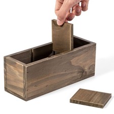 Wood Pencil Holder, Desk Organizers and Accessories 3 Compartment Removable, ...