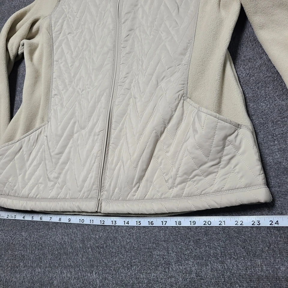 Chaqueta Style & Co Mujer XL Beige Acolchada Polar Cremallera Completa Exterior Capa Cálida Foto 3 de 4