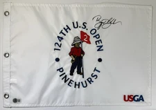 Bryson DeChambeau signed 2024 US Open Flag Pinehurst golf beckett coa