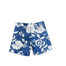 Hawaiian Style Men's Board Shorts Vintage Blue Floral Swim Size Medium