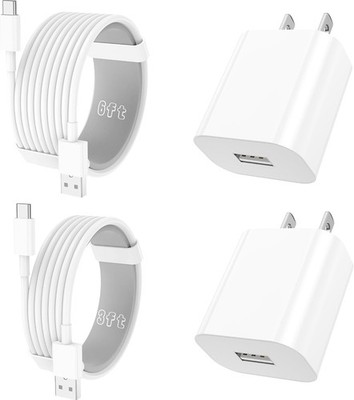 2 Pack 20W USB-C Fast Wall Charger for iPhone 17 16 Pro 3FT & 6FT Cables