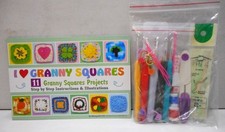 Crochet Hooks Needles with Granny Squares How To Booklet Beginners Kids NEW