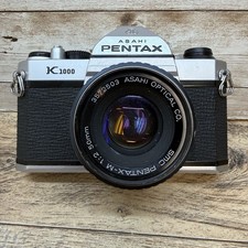 ASAHI Pentax K1000 35mm SLR Film Camera  SMC Pentax-M 50mm f/2 Lens Vintage