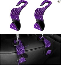 2PCS Bling Car Seat Headrest Hooks, Auto Back Seat Hanging Purple 2 PCS