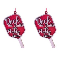 2X Deck the with Pickleballs Ornament for Christmas, for5981