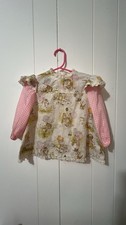 Vintage Holly Hobbie Girls Dress Handmade Zipper Ruffles
