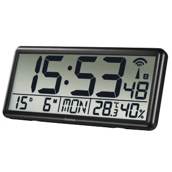4047443445452 jumbo digital radio wall clock black Hama - Bild 2 von 3