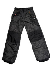 champion youth snow pants gray black insulated winter ski cargo size L 12 14