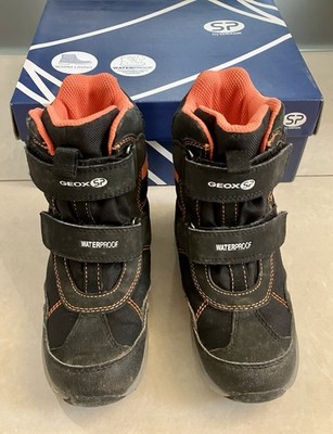 Geox SP Alaska Kinder Klett Stiefel Wasserdicht Größe 28 in schwarz / orange