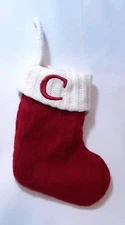 St. Nicholas Square Knit Mini Christmas Stocking Monogram Initial C