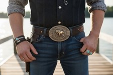 New Men Antique Gold Metal Buffalo Bull Belt Buckle Cowboy Western Fashion Rodeo