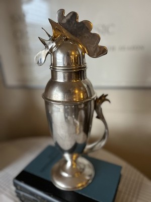 Rooster Cocktail Shaker Restoration Hardware Silver Plate Art Deco Style