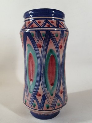 Vintage mediterrane nahöstliche Majolika Fayence handbemalte Keramik Vase