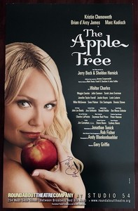 The Apple Tree Staring Kristin Chenoweth Autographed Broadway Window Card