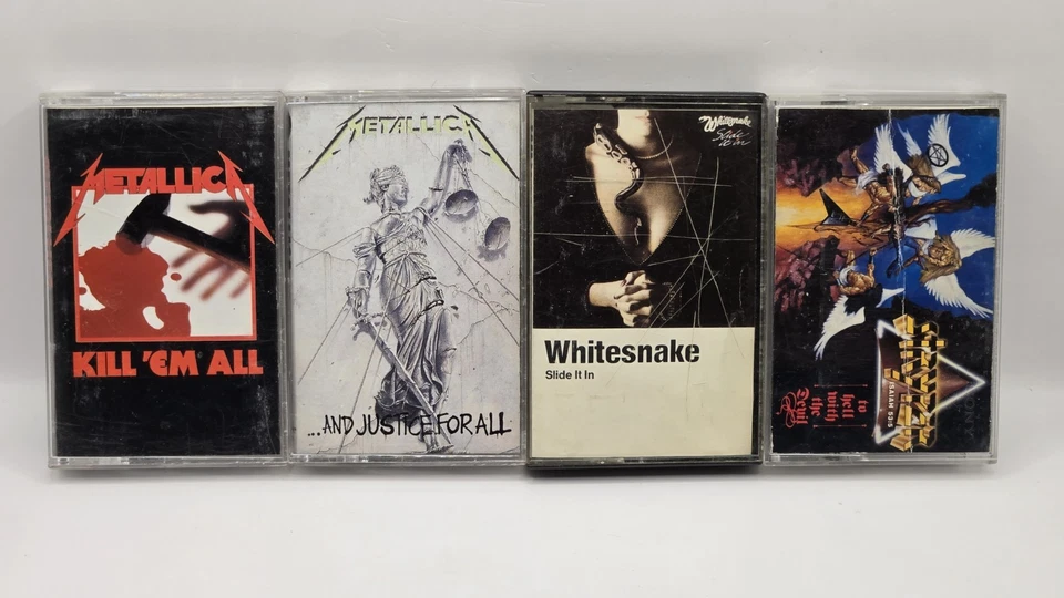 Lot 14 Hard Rock Hair Bands Cassette Tapes Metallica Stryper Scorpions MORE Foto 3 de 4