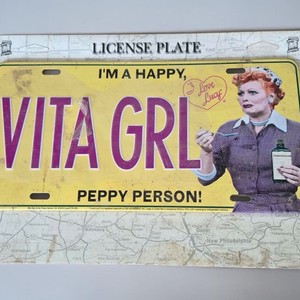 I Love Lucy VITA GRL License Plate Sign Television Memorabilia