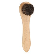 Shoe Cleaning Brush 6" Beech Wood Horsehair Boot Polish Brushes, Brown