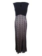 Alex Evenings Women's Metallic Column Gown 8, Black/Nude 884002766108