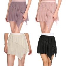 Womens Dress Practice Dancewear Sheer Skirts Cover-up Skirt Gymnastics Ballet