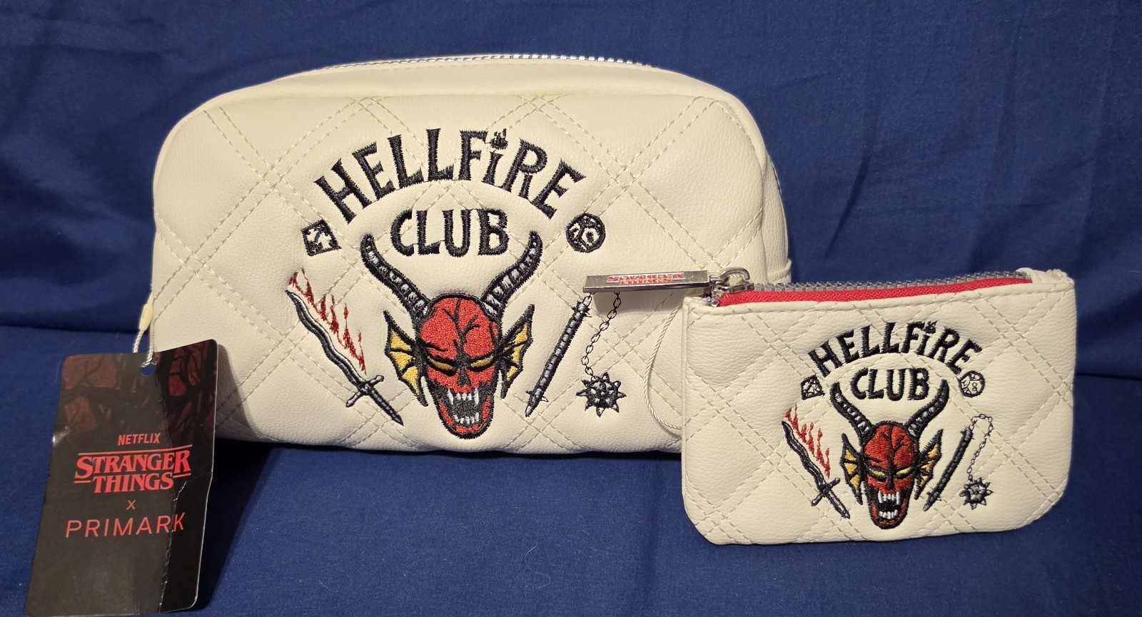 Primark Stranger Things Hellfire Club Quilted Cosmetic Bag & Coin Purse