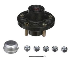 Trailer Wheel Hub, 1 in. Axle, 4 Lug, Galvanized, 5 Lug One Size Painted