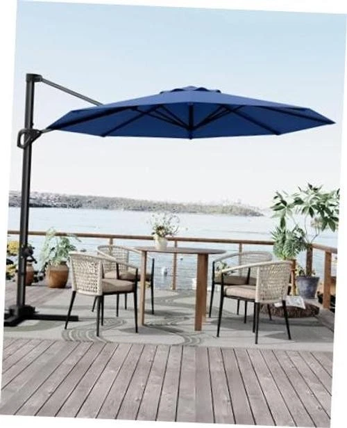 evergreen patio umbrella Galtech 779 8x11' Oval Deluxe Auto-Tilt Umbrella, Black / Elm Forest Green