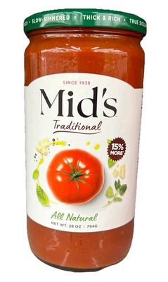 Mid's Traditional All Natural Pasta Sauce 28 oz Mids