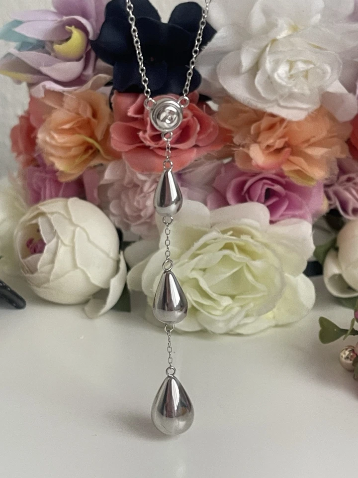 Collana Goccia In argento Con Pietra Swarovski - Immagine 4 di 4
