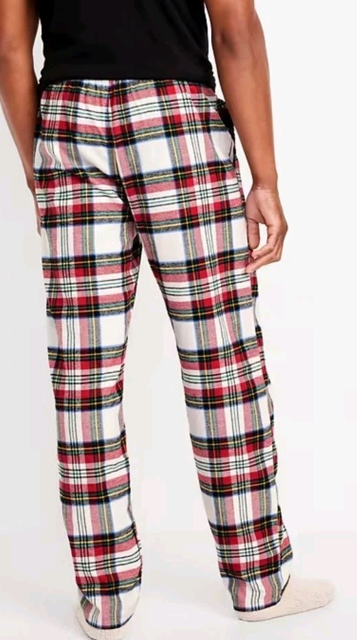 Old Navy Women’s Pajama Pants Plaid Red Green Cotton Elastic Waist Size Xl