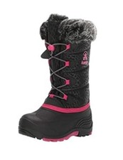 Kamik Snowgypsy 3 Waterproof Winter Snow Boots Black Pink Little Girl's 7