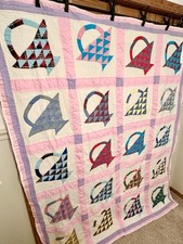Handmade Cotton Baskets Quilt