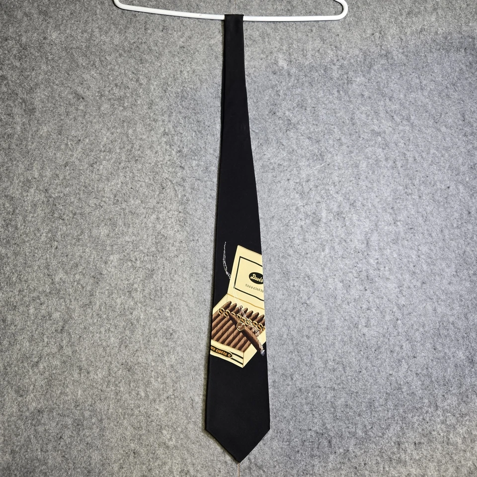 Corbata Vicky Davis Cigar Novedad "Only The Finest" Negra Con Pin Davis Excelente  Foto 2 de 4