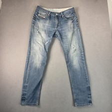 Jeans Diesel x Adidas para hombre 32x30 azul Viker-AD trébol recto etiqueta de mezclilla 33x33