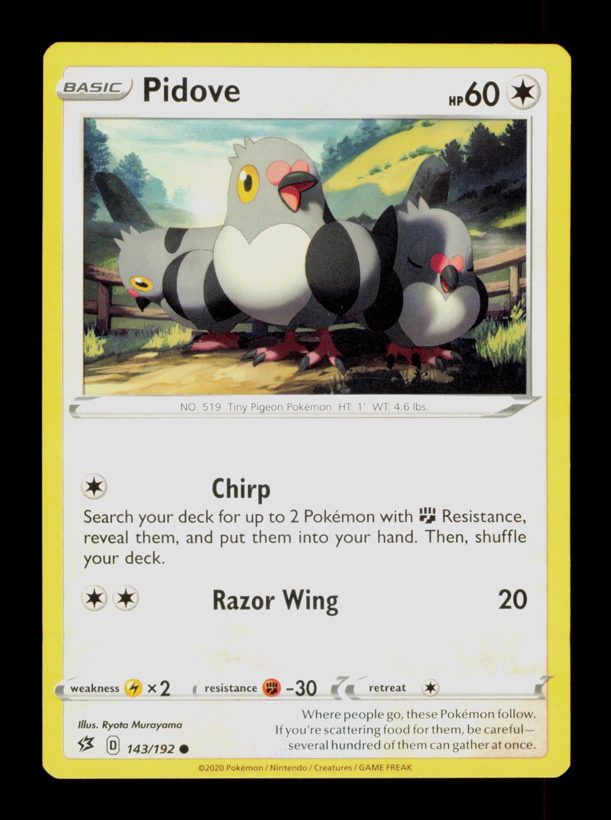 Pidove 143/192 Pokemon Rebel Clash Trading Card TCG