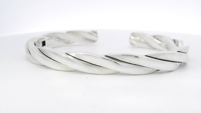 DAVID YURMAN 925 Sterling Silber Helios Klapp Armreif Manschette 9mm - Medium