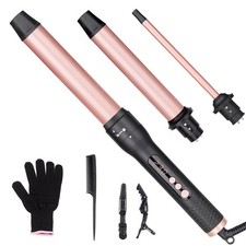 3 in 1 Curling Iron Set, Hair Curling Wand Set with 3 Interchangeable Ceramic...