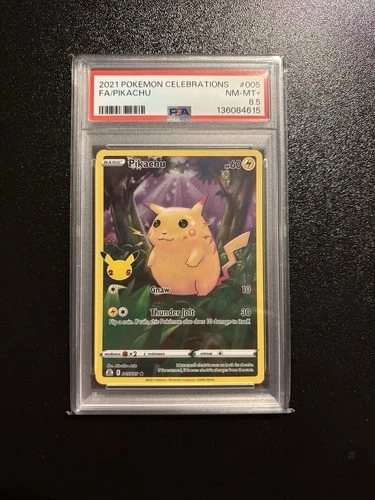 2021 PSA 8.5 Pokemon Celebrations Pikachu Full Art #005 🔥