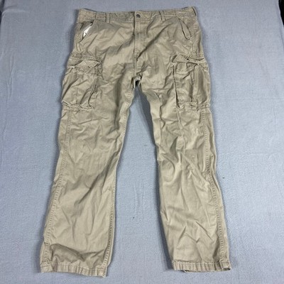 Levi Strauss Co Mens 38x32 Tan Khaki Cargo Pants Straight Leg Cotton Twill