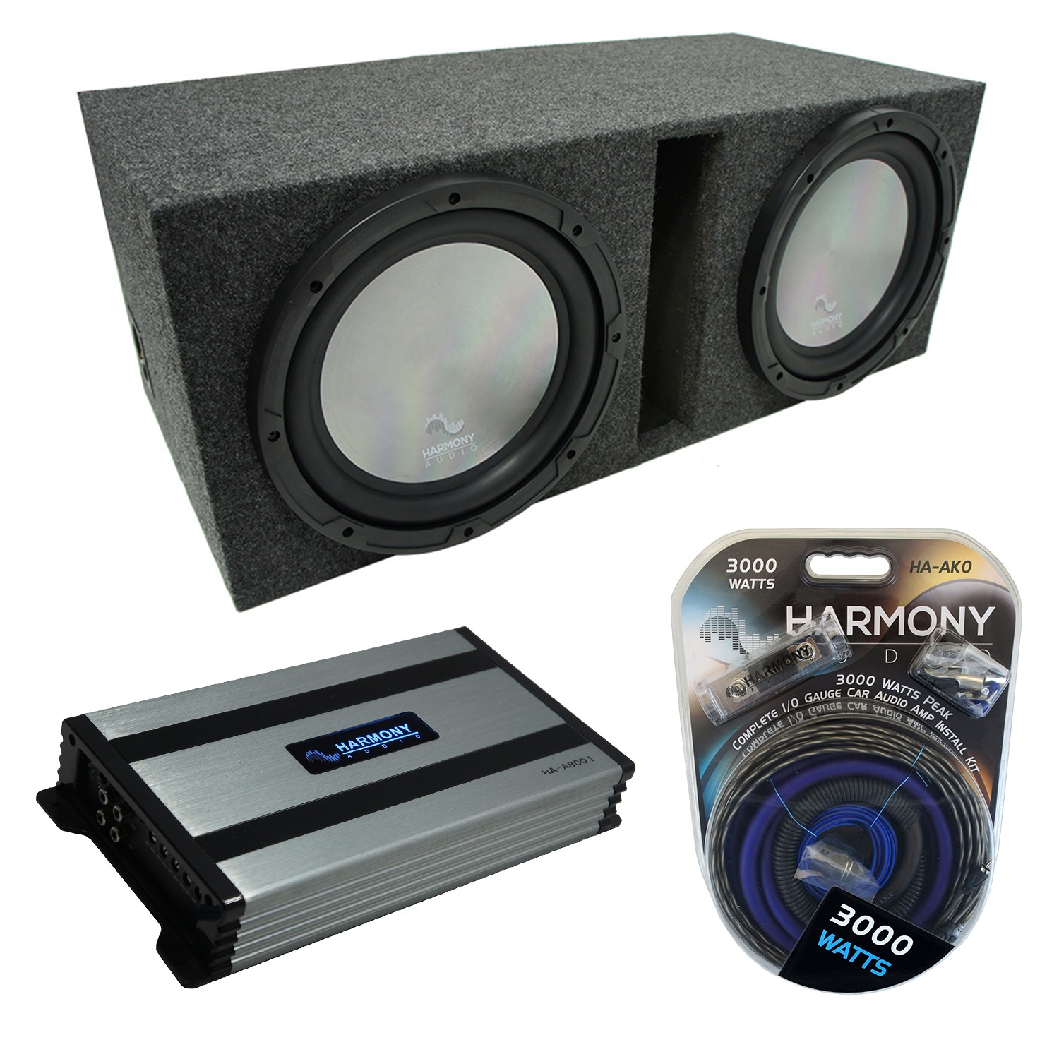 Vented Port Dual 12" Harmony A122 Sub Box & Ha-a800.1