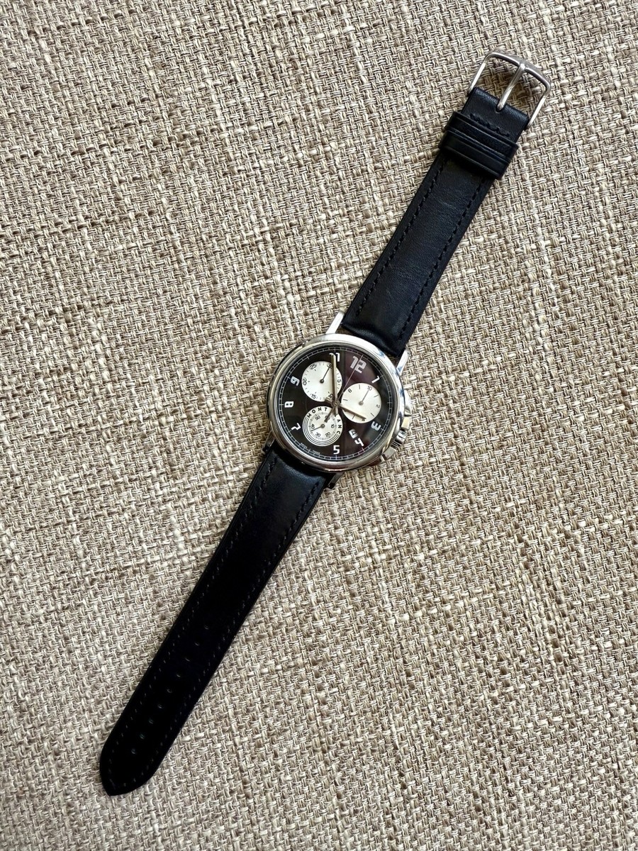✓ Montblanc Summit 7060 • Black & White/Grey Tri-Compax • Quartz